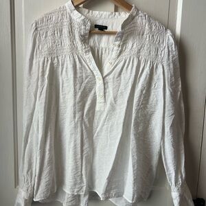 Ann Taylor White Button-Up Blouse